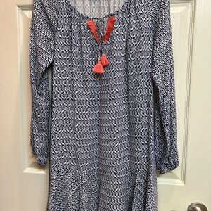 Southern Tide Navy and White Geometric Dress